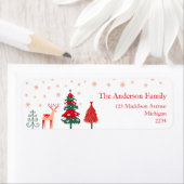 Scandinavische winter landschap feestelijke kerst etiket (Insitu)