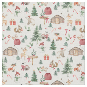 Scandinavische winter wonderland bos kerst stof