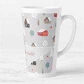 Scandinavische winterpatroon typografie latte mok (Rechts)