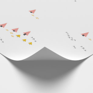 Scandinavische winterpine-kerstcadeautjes cadeaupapier