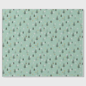 Scandinavische winterpingbomen cadeaupapier (Vlak)