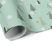 Scandinavische winterpingbomen cadeaupapier (Rol Hoek)