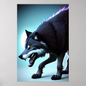 Scandinavische wolf met tanden | AI Art Poster (Voorkant)