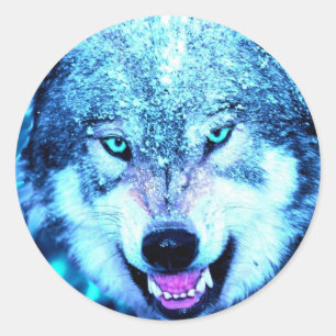 Scandinavische wolf ronde sticker