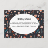 Scandinavische zomerbloemen Donkere bruiloft detai Informatiekaartje (Voorkant)