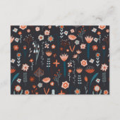 Scandinavische zomerbloemen Donkere bruiloft detai Informatiekaartje (Achterkant)