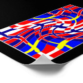 Scandinavy Wavy (Scandinavische vlag) Poster (Hoek)