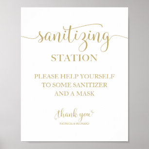 Scanitiserend station Chic Calligraphy Wedding Sig Poster