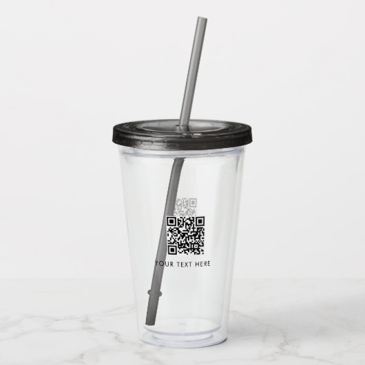 Scannable Business Website QR-code Adverteren Acryl Drinkbeker (Achterkant)