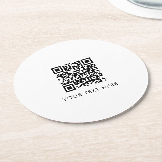 Scannable Business Website QR-code Adverteren Ronde Kartonnen Onderzetter (Gebogen)