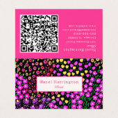Scannable Carte de visite plié de code QR floral (Extérieur déplié)