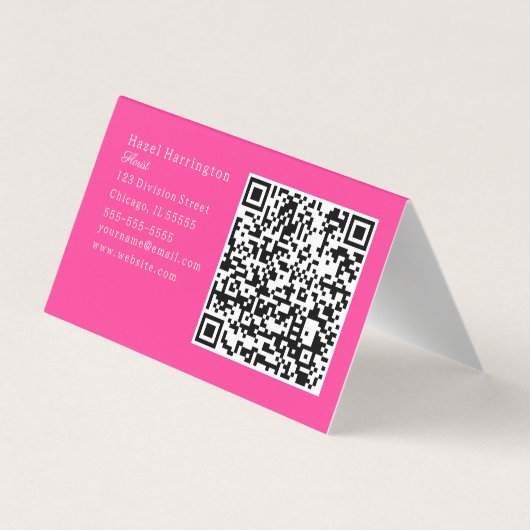 Scannable Carte de visite plié de code QR floral (Dos)