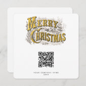 Scannable Kerstman Corporate Business QR Code Feestdagenkaart (Voorkant / Achterkant)