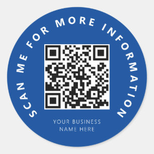 Scannable me Blue QR Code Ronde Sticker