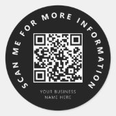 Scannable me QR Code Ronde Sticker (Voorkant)