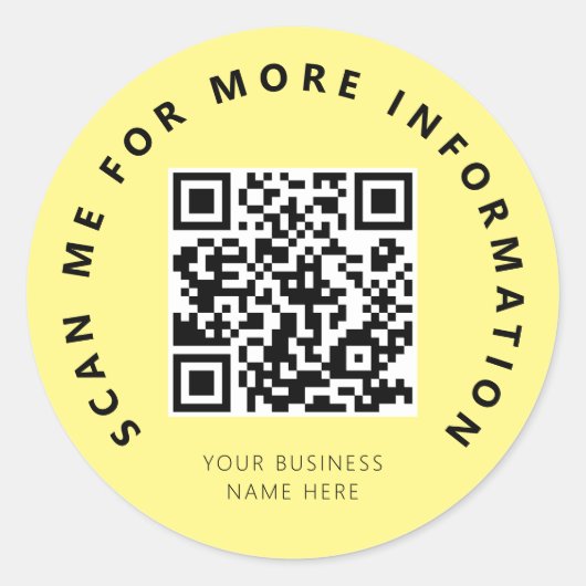 Scannable me Yellow QR-code Ronde Sticker (Voorkant)