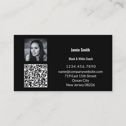 Scannable Photo QR Code Persoonlijk Bericht Visitekaartje (Voorkant)