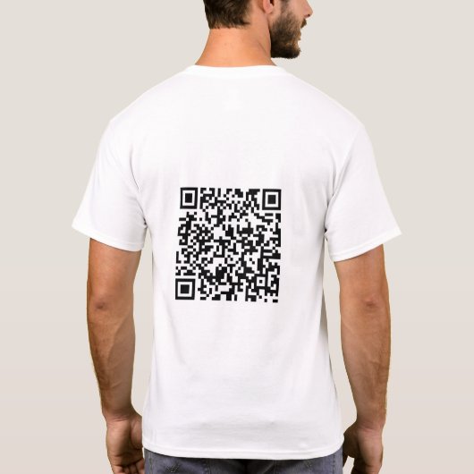 Scannable QR Code Basic T-shirt voor mannen Gepers (Achterkant)