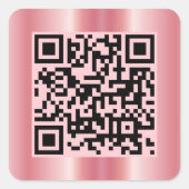 Scannable QR Code Elegant Roos Gold Custom Vierkante Sticker (Voorkant)