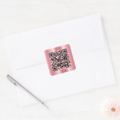 Scannable QR Code Elegant Roos Gold Custom Vierkante Sticker (Envelop)