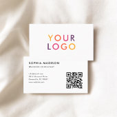 Scannable QR Code Logo Minimalist White Visitekaartje