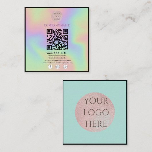 Scannable QR-code Social Media visitekaartjes (Voorkant / Achterkant)