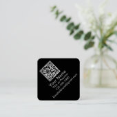 Scannable QR Code Zwart en Wit  Vierkante Visitekaartje (Staand voorkant)