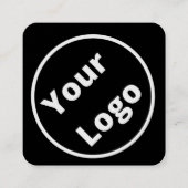 Scannable QR Code Zwart en Wit  Vierkante Visitekaartje (Achterkant)