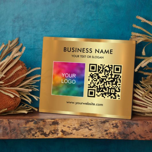 Scannable Sjabloon Uw aangepaste tekst Logo QR-cod Fotoplaat (Zijkant)