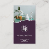 Scannbaar Paarse en witte reiniger Visitekaartje (Achterkant)