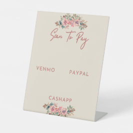 Scannen naar afgeschreven betaling reclamebord met voetstuk