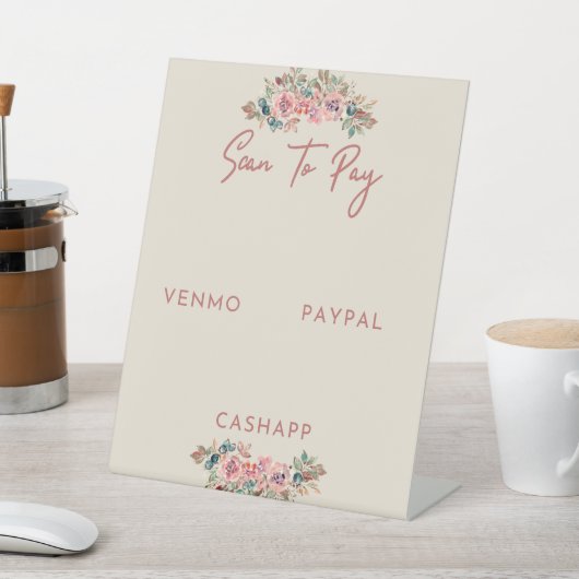 Scannen naar afgeschreven betaling reclamebord met voetstuk (Insitu)