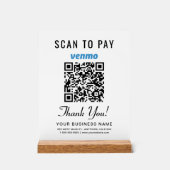 Scannen naar betalen Venmo QR Code Wit Acryl Bord (Voorkant)