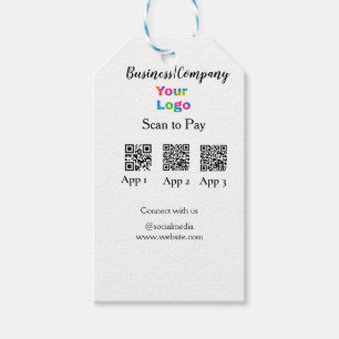 Scannen naar betalen zakelijke logo Q R-code socia Cadeaulabel