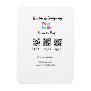 Scannen naar betalen zakelijke logo Q R-code socia Magneet