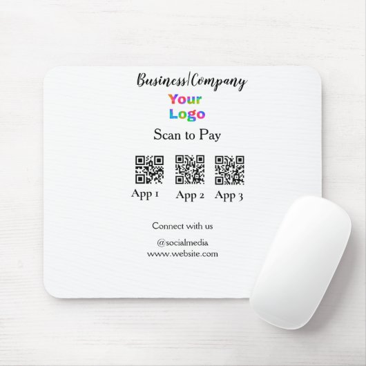 Scannen naar betalen zakelijke logo Q R-code socia Muismat (Met muis)