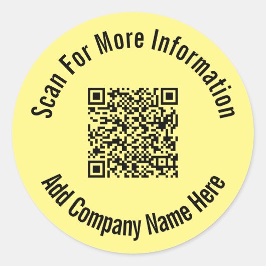 Scannen naar meer informatie QR-code lichtgeel Ronde Sticker (Voorkant)