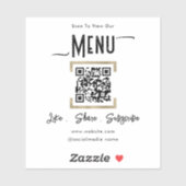 Scannen naar menu QR Code Business Sticker (Vel)