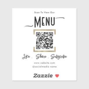 Scannen naar menu QR Code Business Sticker