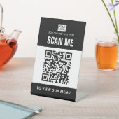 Scannen naar menu uitzicht aangepaste logo QR-code Reclamebord Met Voetstuk (Insitu)