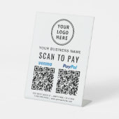 Scannen naar Pay PayPal Venmo QR Codes Logo Reclamebord Met Voetstuk (Voorkant)