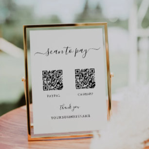 Scannen naar Pay Sign, Venmo, Cash App, PayPal QR Kaart