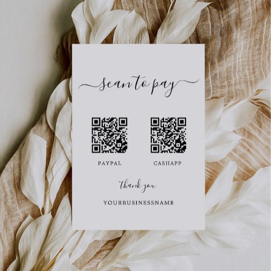 Scannen naar Pay Sign, Venmo, Cash App, PayPal QR Kaart