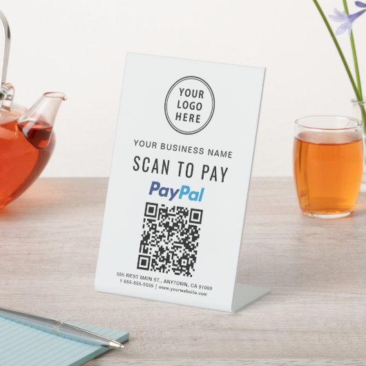 Scannen naar PayPal QR-code Logo Reclamebord Met Voetstuk (Insitu)