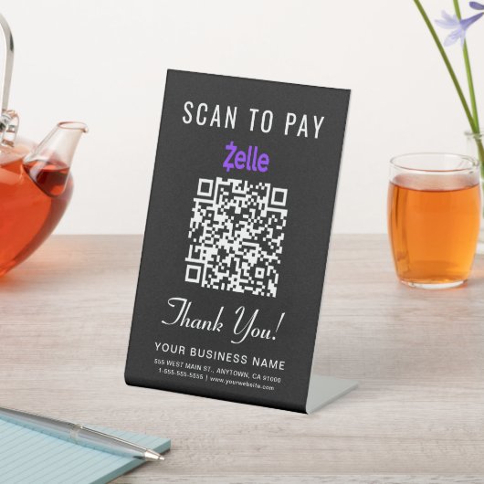 Scannen naar PayPal QR-code zwart Reclamebord Met Voetstuk (Insitu)