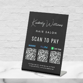 Scannen naar PayPal Venmo CashApp QR Code Business Reclamebord Met Voetstuk