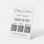 Scannen naar PayPal Venmo CashApp QR Code Business Reclamebord Met Voetstuk (Voorkant)