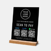 Scannen naar PayPal Venmo CashApp QR Codes Logo Acryl Bord (Hoek)