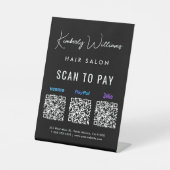 Scannen naar PayPal Venmo Zelle QR Code Business Reclamebord Met Voetstuk (Voorkant)
