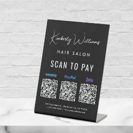Scannen naar PayPal Venmo Zelle QR Code Business Reclamebord Met Voetstuk